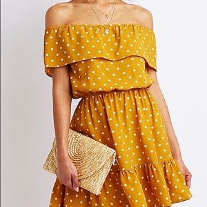 Charlotte Russe Polka Dot Off the Shoulder Dress